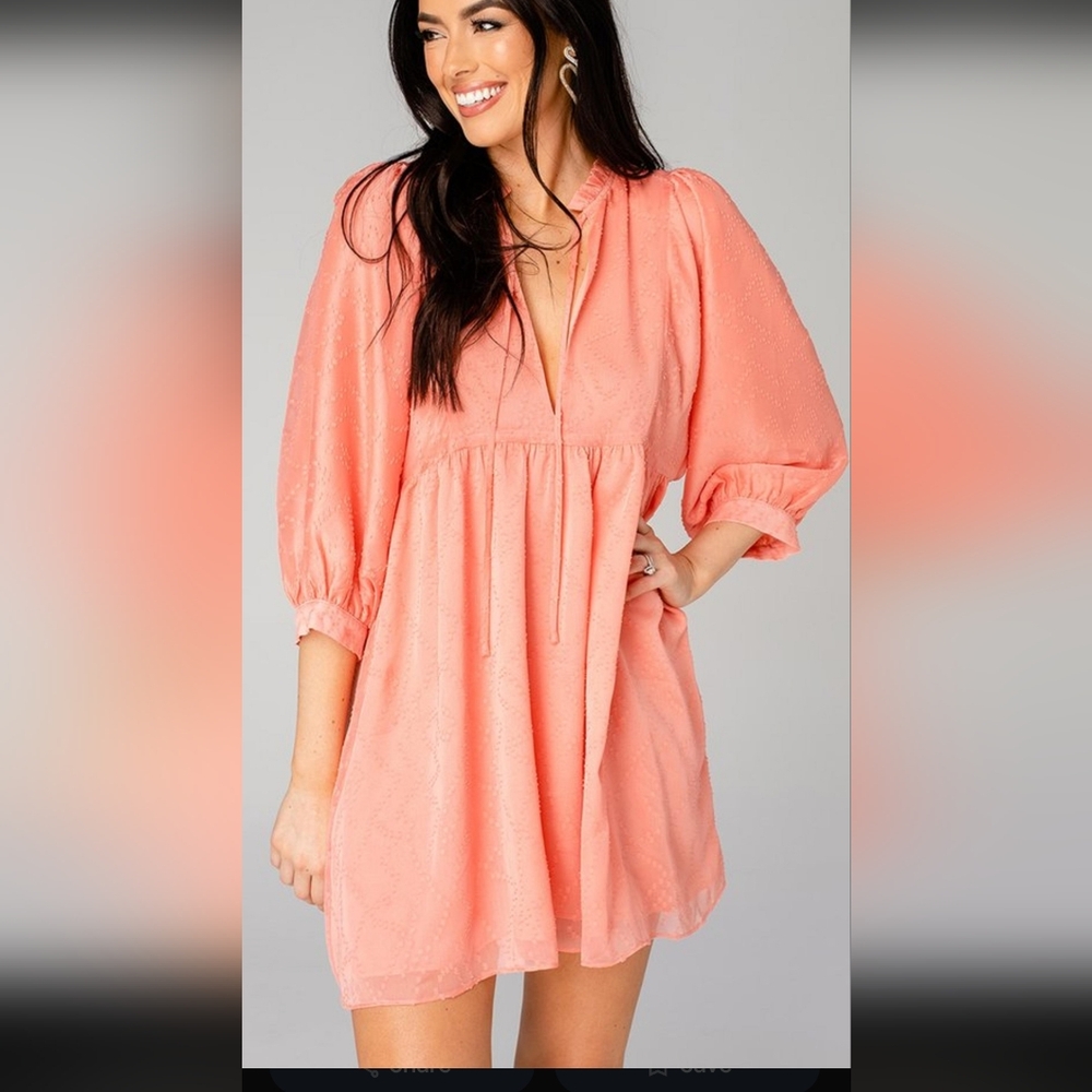 Buddy Love Coral Pink Mini Dress